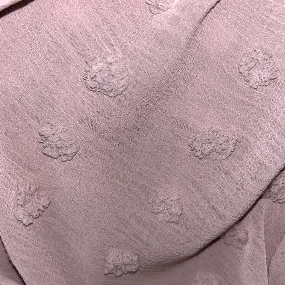 Solitaire Blush Pink Chenille Dot Faux Wrap Crop Blouson Top - L - Picture 12 of 12